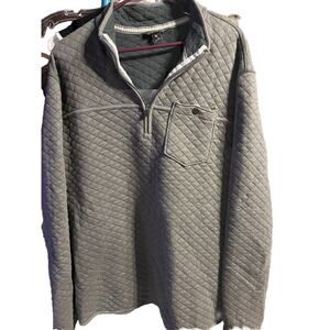 Eddie Bauer Quarter Zip Quilted Sweatshirt Mens TXL Gray Pullover Outdoor